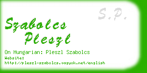 szabolcs pleszl business card